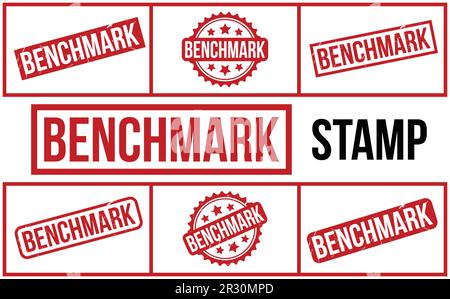Red Benchmark Rubber Stamp Set Vector Stock Vector