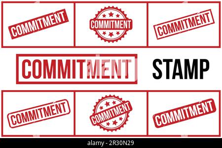Commitment rubber grunge stamp set vector Stock Vector