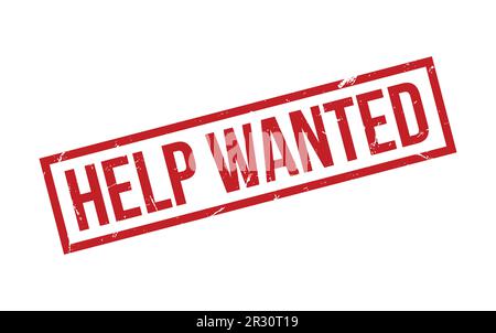 Red Help Wanted Rubber Stamp Seal Vector Stock Vector