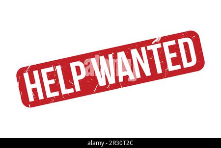 Help Wanted rubber grunge stamp seal vector Stock Vector
