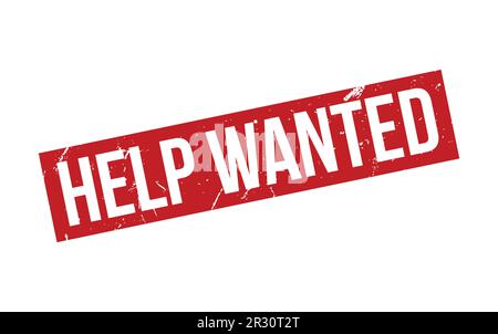 Red Help Wanted Rubber Stamp Seal Vector Stock Vector