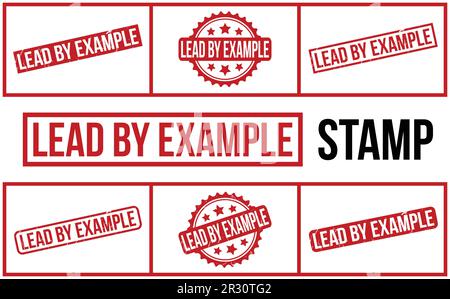 Red Lead by Example Rubber Stamp Set Vector Stock Vector