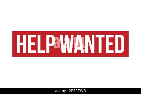 Red Help Wanted Rubber Stamp Seal Vector Stock Vector
