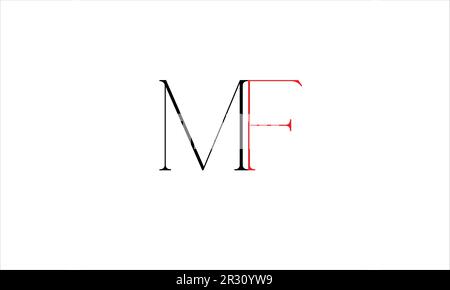 MF FM M F Initial Letter Vector Logo Design Stock Vector