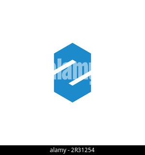letter z number 2 opposite arrow geometric logo vector Stock Vector