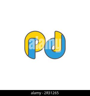 letter pd linked colorful fun design logo vector Stock Vector