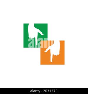 down hand pointing direction decoration vector Stock Vector
