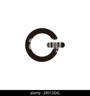 letter gt round geometric curves logo vector Stock Vector