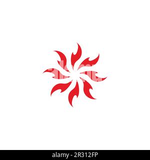 swirl flame curve geometric round logo vector Stock Vector