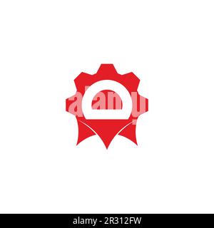 fire flame cog machine rocket symbol logo vector Stock Vector