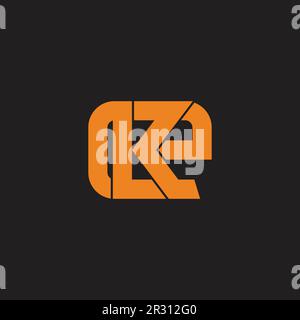 letter ke square linked geometric line logo vector Stock Vector