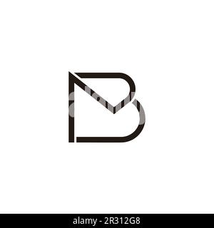 letter mb abstract simple geometric logo vector Stock Vector