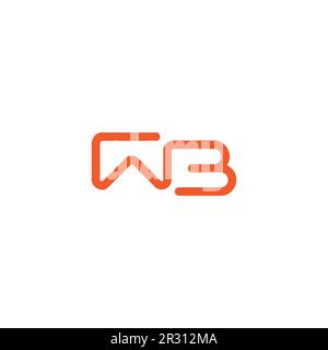 letter wb monoline symbol geometric logo vector Stock Vector