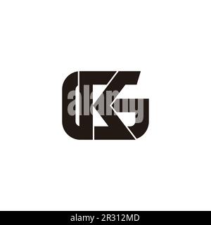 letter kg square linked geometric line logo vector Stock Vector
