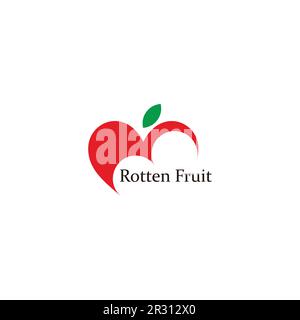 rotten red fruit symbol icon vector Stock Vector