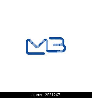 letter mb linked curve linear logo vector Stock Vector