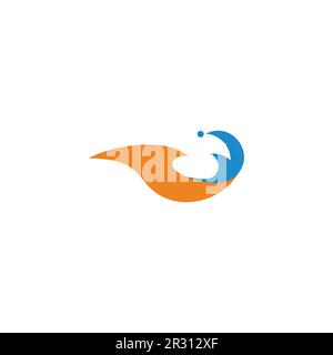 beach simple colorful geometric icon vector Stock Vector