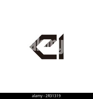 letter ci ei simple geometric line logo vector Stock Vector