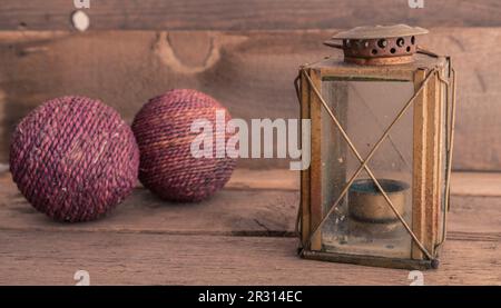 Still life old lantern Stock Photo