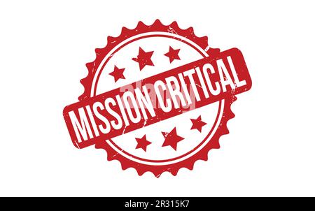 Red Mission Critical Rubber Stamp Seal Vector Stock Vector