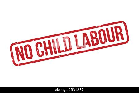 No Child Labour Rubber Stamp Seal Vector Stock Vector