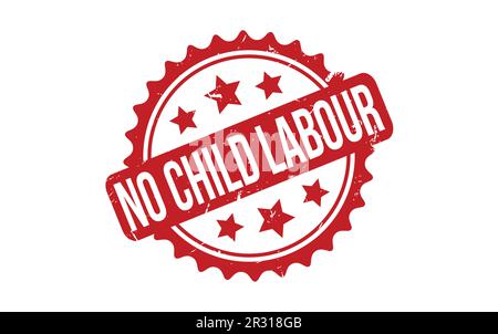 No Child Labour Rubber Stamp Seal Vector Stock Vector