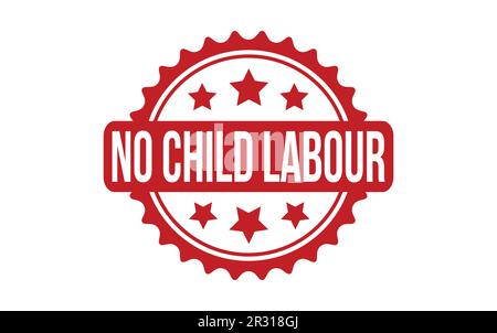 No Child Labour Rubber Stamp Seal Vector Stock Vector
