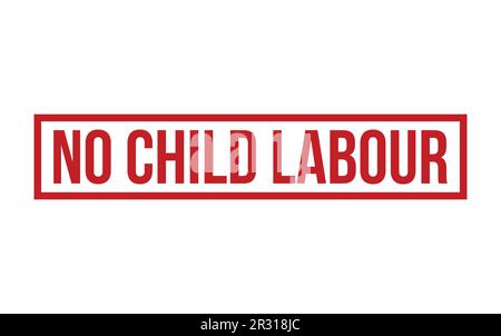 No Child Labour Rubber Stamp Seal Vector Stock Vector