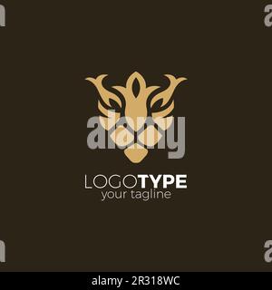 Abstract Lion Logo Simple and unique design Stock Vector