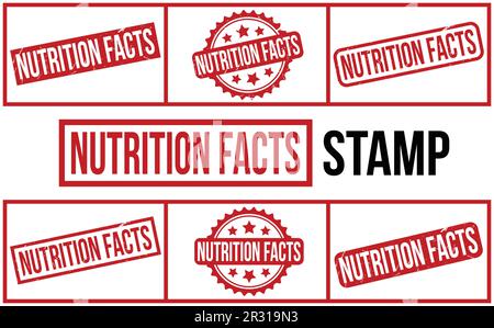 Nutrition Facts rubber grunge stamp set vector Stock Vector