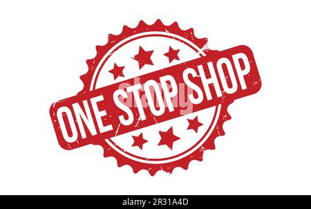 Red One Stop Shop Rubber Stamp Seal Vector Stock Vector
