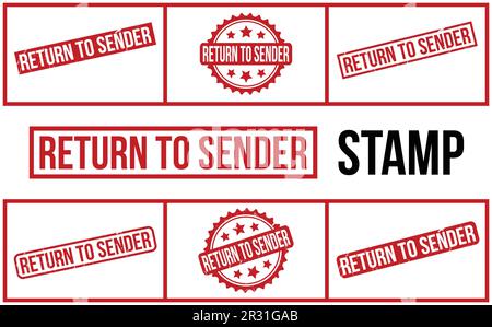 Return To Sender rubber grunge stamp set vector Stock Vector