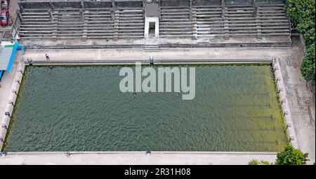 An aerial view of Ivy Rahman Swimming Pool in Dhaka, Bangladesh. Stock Photo