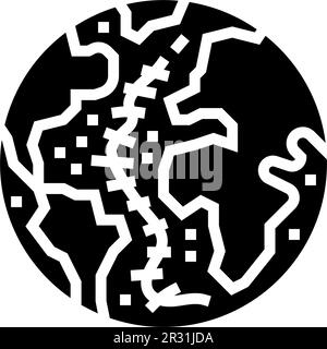 ocean floor mapped future technology glyph icon vector illustration Stock Vector