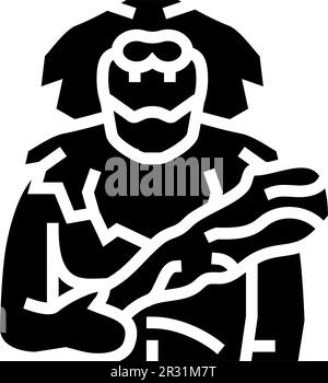 heracles greek god ancient glyph icon vector illustration Stock Vector