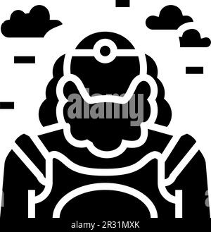 uranus greek god ancient glyph icon vector illustration Stock Vector