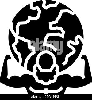 atlas greek god ancient glyph icon vector illustration Stock Vector