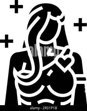 aphrodite greek god mythology glyph icon vector illustration Stock Vector