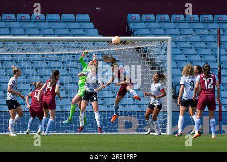 Birmingham, England. 21 May 2023. Goalmouth action during the Barclays Women's Super League game between Aston Villa and Liverpool at Villa Park in Birmingham, England, UK on 21 May 2023. Credit: Duncan Thomas/Majestic Media/Alamy Live News. Stock Photo
