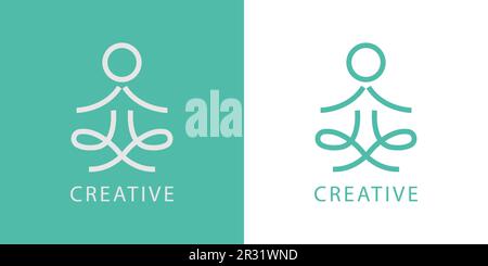 Yoga home logo design. simple design editable Stock Vector