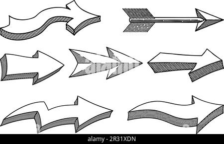 Arrow Sign Icon Direction Symbol Design Set Stock Vector