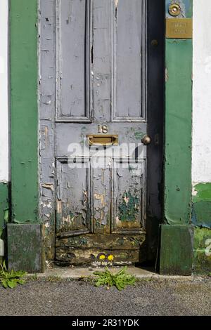 Rotting front door and door frame to a Victorian House in Salisbury UK. Stock Photo