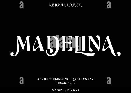 Natural decorative serif style font vector with alternate Stock Vector