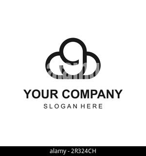 Modern letter g cloud shape logo design vector Stock Vector