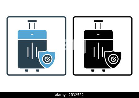 Travel insurance icon. Reimbursement for flight cancellation. Solid icon style design. Simple vector design editable stroke. Stock Vector