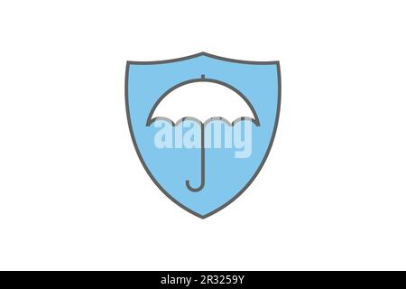 Insurance umbrella icon. insurance symbol. Two tone icon style design. Simple vector design editable Stock Vector