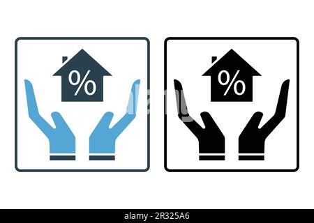 mortgage insurance icon. insurance symbol. Solid icon style design. Simple vector design editable Stock Vector