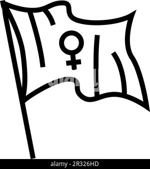 feminist flag feminism woman line icon vector illustration Stock Vector ...