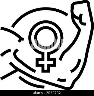 women courage feminism line icon vector illustration Stock Vector Image ...
