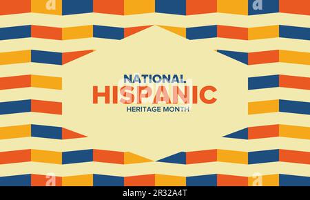 National Hispanic Heritage Month in September and October. Hispanic and Latino Americans culture. Celebrate annual in United States. Vector poster Stock Vector